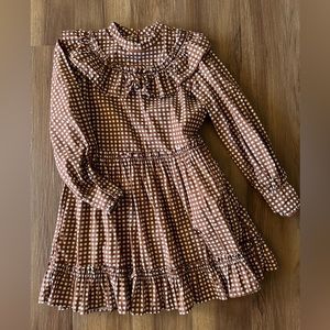 Brown and White Checkered Dress